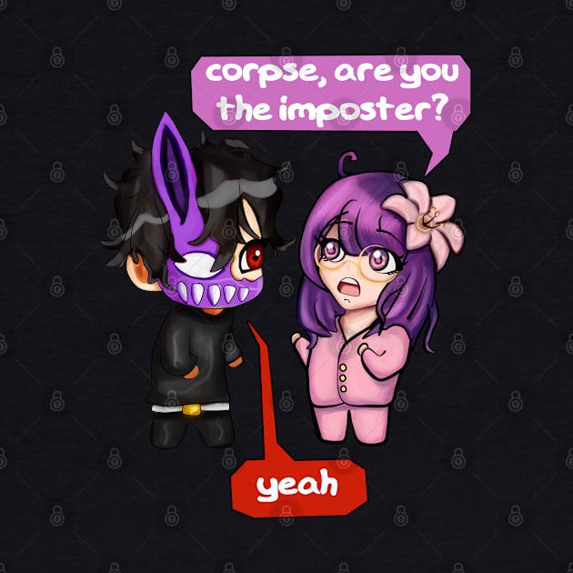 Corpse Husband and Lilypichu Chibi by arteewiss